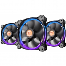 Kit Fan com 3 Unidades Thermaltake Riing 14, RGB 140mm, CL-F043-PL14SW-B 