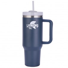Copo Térmico Leonidas, 1180ml, Com Canudo, Quente ou Frio, Metal, Azul Escuro, LN-GL-ST1180MLDB