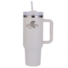 Copo Térmico Leonidas, 1180ml, Com Canudo, Quente ou Frio, Metal, Creme, LN-GL-ST1180MLCR
