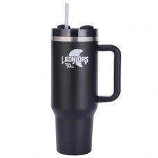 Copo Térmico Leonidas, 1180ml, Com Canudo, Quente ou Frio, Metal, Preto, LN-GL-ST1180MLBK