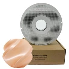 Filamento Bambu Lab PLA Silk+, 1,75mm, 1Kg, Champanhe, Com Carretel Reutilizável, A06-Y0-1.75-1000-SPL