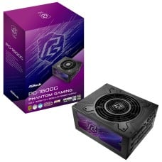 Fonte ASRock Phantom Gaming, 1600W, 80 Plus Gold, Cybenetics Platinum, Full Modular, ATX 3.1, PCIe 5.1, Preto, PG-1600G
