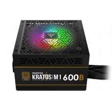Fonte Gamdias Kratos M1 600W RGB, 80 Plus Bronze, PFC Ativo, M1-600