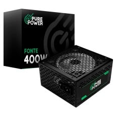 Fonte Pure Power Core, 400W, 80 Plus Bronze, ATX, PFC Ativo, Preto, PP-PS-CRB400FN