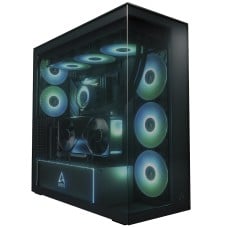 Gabinete Gamer Arctic Xtender VG Black, Mid Tower, Vidro Temperado Fumê, E-ATX, Com 5 Fans, Preto, ACPCC00016A