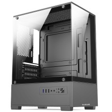 Gabinete Gamer Bluecase HIT BG-054, Mid Tower, Vidro Temperado, M-ATX, Cinza, Sem Fans