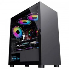 Gabinete Gamer BRX Blazer, Mid Tower, Vidro Temperado, M-ATX, Sem Fans, Preto, CA-033