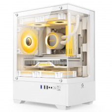 Gabinete Gamer BRX R31W, Mid Tower, Vidro, mATX, Com 3 Fans, Branco