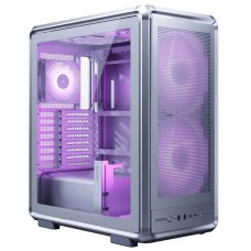 Gabinete Gamer Cooler Master MasterFrame 500 Mesh, ARGB, Mid-Tower, Vidro Temperado, E-ATX, Prata, Com 3 Fans, MF500M-SHNN-S01
