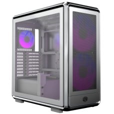Gabinete Gamer Cooler Master MasterFrame 600 Mesh, ARGB, Mid-Tower, Vidro Temperado, E-ATX, Prata, Com 3 Fans, MF600M-SGNN-S01