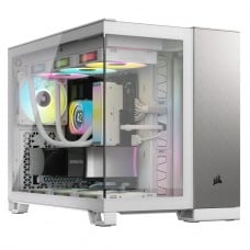 Gabinete Gamer Corsair 2500X, Mid Tower, Vidro Temperado, MATX, Branco/Alumínio, Sem Fans, CC-9011289-WW