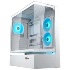 Gabinete Gamer Cougar CFV235, Mid Tower, Vidro Temperado, ATX, Sem Fonte, Com 3 Fans ARGB, Branco, 382DA40.0002