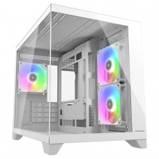 Gabinete Gamer Cougar FV150 Mini RGB, Mini Tower, Vidro Temperado, MATX, Com 3 Fans, Branco, 382QA60.0002