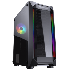 Gabinete Gamer Cougar, MX410, Mid-Tower, Acrílico, Black, Sem Fonte, Com 1 Fan