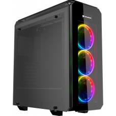 Gabinete Gamer Cougar Puritas RGB, Mid Tower, Com 3 Fans, Vidro Temperado, Black, Sem Fonte