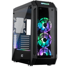 Gabinete Gamer DT3 Sports Apollo SYNC, Mid Tower, S-Fan, Vidro Temperado, Black, S-Fonte