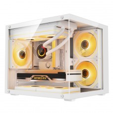 Gabinete Gamer Duex, Mini Tower, Vidro Temperado, M-ATX, Com 3 Fans ARGB, Branco, DXGA325WH ARGB