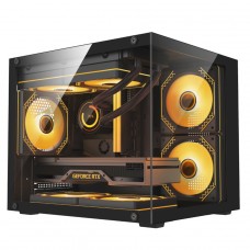 Gabinete Gamer Duex, Mini Tower, Vidro Temperado, M-ATX, Sem Fans, Preto, DXGA325BK
