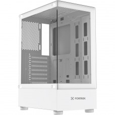 Gabinete Gamer Fortrek Crystal White, Mid Tower, Vidro Temperado, ATX, Branco, Sem Fonte, Sem Fans