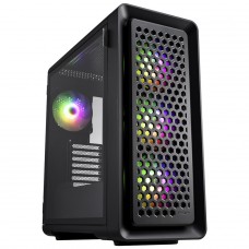 Gabinete Gamer FSP CUT593 ARGB, Full Tower, Vidro Temperado, E-ATX, Sem Fonte, Com 4 Fans, Preto