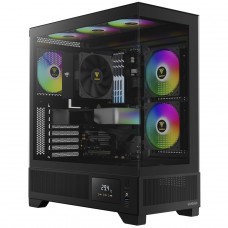 Gabinete Gamer Gamdias Atlas M1, Mid Tower, Vidro Temperado, ATX, Black, Sem Fonte, Com 3 Fans ARGB