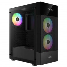 Gabinete Gamer Gamdias Aura GC5, Mid Tower, Vidro Temperado, ATX, Black, Sem Fonte, Com 3 Fans RGB