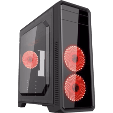 Gabinete Gamer Gamemax ECO G561 Plus, Mid Tower, Com 3 Fans Red, Black, Sem Fonte