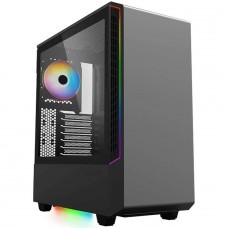 Gabinete Gamer Gamemax Panda, Mid Tower, Vidro Temperado, Black, Sem Fonte,  Com 1 Fan