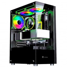 Gabinete Gamer Hayom GB1792, Mid Tower, Lateral de Vidro, ATX, Com 3 Fans, Sem Fonte, Preto