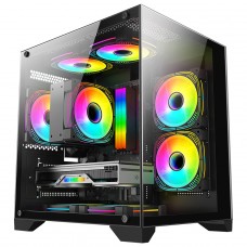 Gabinete Gamer K-MEX Aquário Micro, Mini Tower, Vidro Temperado, M-ATX, Sem Fonte, Sem Fan, Preto, CG0830