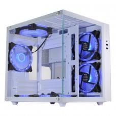 Gabinete Gamer K-MEX Aquario Micro, Mini Tower, Vidro Temperado, M-ATX, White, Sem Fonte, Sem Fan, CG-W2SB