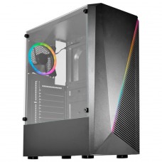 Gabinete Gamer K-MEX Demon I, RGB, Mid Tower, Lateral em Vidro, ATX, Sem Fonte, Sem Fan, Preto, CG02W5RH001CB0X