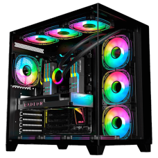 Gabinete Gamer K-MEX Ghost Shark, Aquario, Mid Tower, Vidro Temperado, ATX, Black, Sem Fonte, Sem Fan, CG02J1RH001CB0X