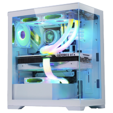 Gabinete Gamer K-MEX Poseidon CG-W1G4, Mid Tower, Vidro Temperado, ATX, White, Sem Fonte, Sem Fan, CGW1G4RH0010B0X