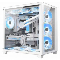 Gabinete Gamer K-MEX Space ATX, Mid Tower, Vidro Temperado, ATX, White, Sem Fonte, Sem Fan, CGW2R4RH002CB0X