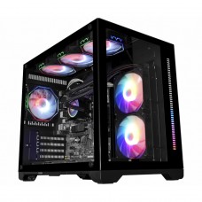 Gabinete Gamer K-MEX Space X, ARGB, Mini Tower, Vidro Temperado, M-ATX, Sem Fonte, Sem Fan, CG-412A