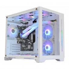 Gabinete Gamer K-MEX Space X, White, ARGB, Mini Tower, Vidro Temperado, M-ATX, Sem Fonte, Sem Fan, CG-W12A