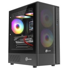 Gabinete Gamer Kalkan Avalon Pro V2, Mid Tower, Vidro Temperado, M-ATX, Sem Fonte, Sem Fans, Preto, KLK00074