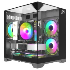 Gabinete Gamer Kalkan Midgard Vision, Mid Tower, Vidro Temperado, Micro ATX, Sem Fonte, Sem Fans, Preto, KLK086