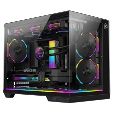 Gabinete Gamer Kalkan Saga, Mini Tower, Vidro Temperado, Micro ATX, RGB, Sem Fonte, Sem Fans, Preto, KLK044
