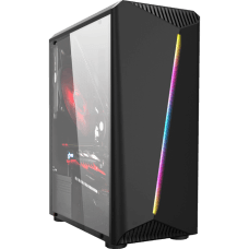 Gabinete Gamer Liketec Lighting RGB Vidro Temperado Mid Tower Preto Sem Fonte