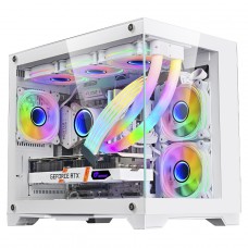 Gabinete Gamer Liketec Mad Rock Snow, Mid Tower, Vidro Temperado, M-ATX, White, Sem Fonte, Sem Fan, MADROCK SNOW 2077