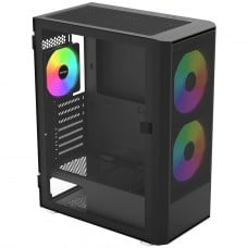 Gabinete Gamer Montech X2 Plus, Vidro Temperado, Mid Tower, ATX, Com 3 Fans ARGB, Preto