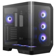 Gabinete Gamer MSI MAG Pano 120R PZ, Mid Tower, Vidro Temperado Curvo, ATX, Com 7 Fans ARGB, Preto
