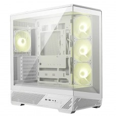 Gabinete Gamer MSI MAG Pano 130R PZ, Mid Tower, Vidro Temperado, ATX, Com 4 Fans ARGB, Branco