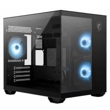 Gabinete Gamer MSI PRO PANO M120R, Mini Tower, Vidro Temperado, M-ATX, ARGB, Com 3 Fans, Preto, 306-7G12P04-HH9
