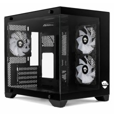 Gabinete Gamer Ninja Akyra X3, Mid Tower, Vidro Temperado, M-ATX, Com 3 Fans, Sem Fonte, Preto, GN-CS-MAB3FAKYRA