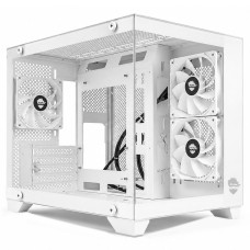 Gabinete Gamer Ninja Akyra X3 White, Mid Tower, Vidro Temperado, M-ATX, Com 3 Fans, Sem Fonte, Branco, GN-CS-MAB3FAKYRAWH