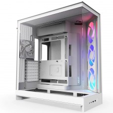 Gabinete Gamer NZXT H9 Flow RGB, Mid Tower, Vidro Temperado, ATX, Sem Fonte, Com 4 Fans, Branco, CM-H92FW-R1