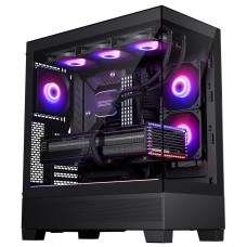 Gabinete Gamer Phanteks XT View, D-RGB, Mid Tower, Vidro Temperado, E-ATX, Preto, Sem Fonte, Com 3 Fans